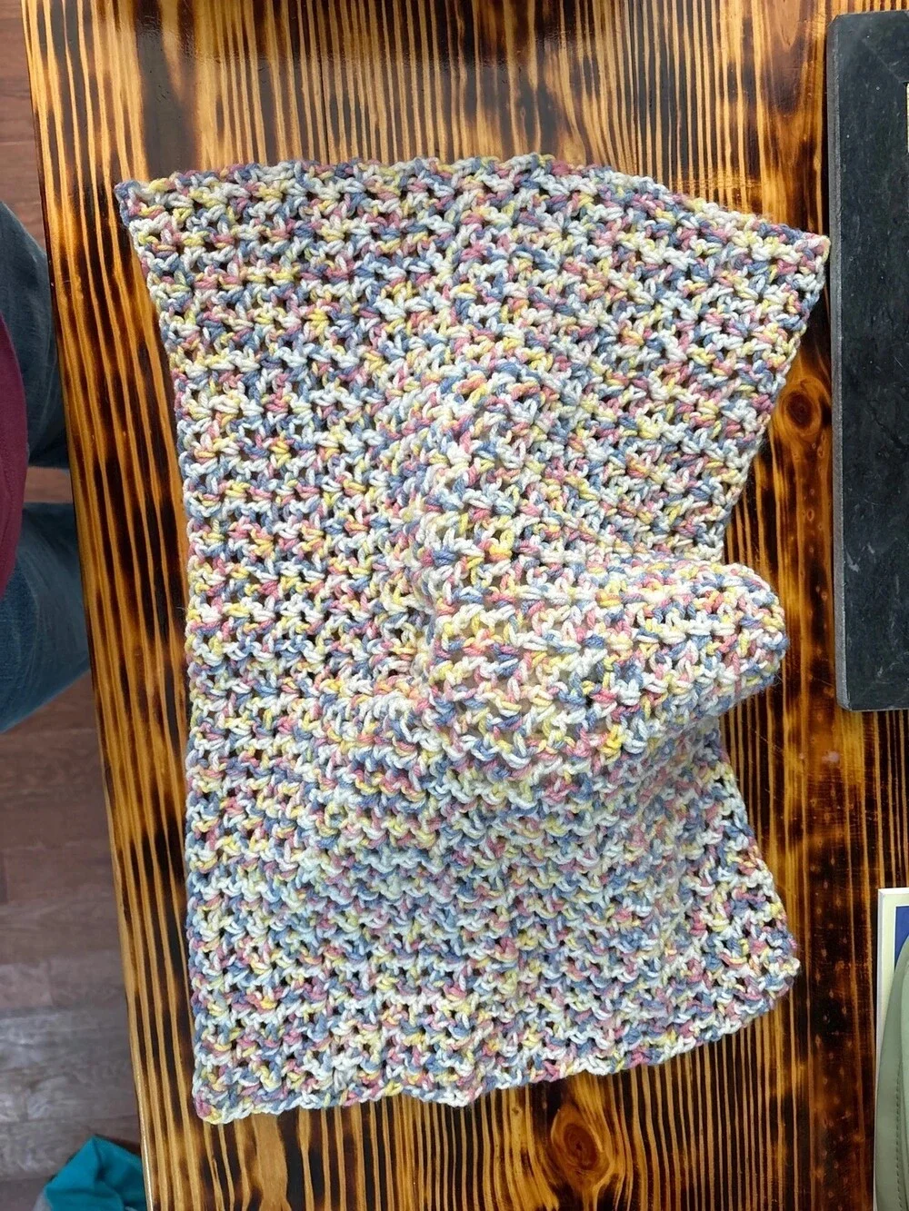 Handmade Crochet Teddy Bear Baby Lovey / Security Blanket
